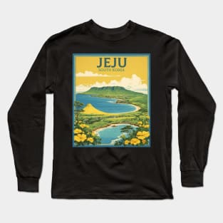 Jeju South Korea Travel Tourism Retro Vintage Long Sleeve T-Shirt